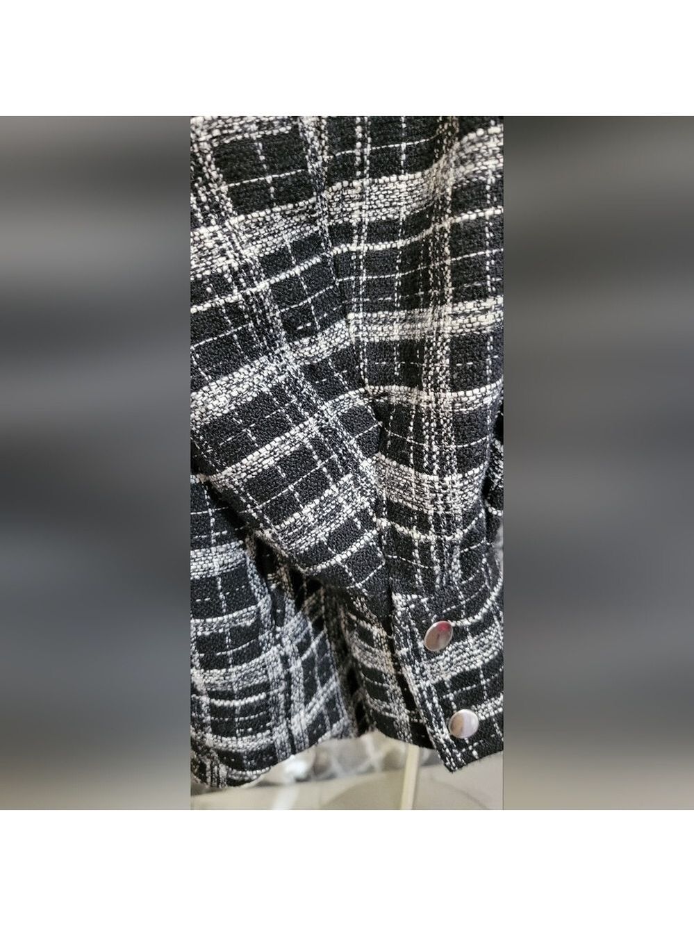 H&M | Black Checked Jacquard Weave Jacket - Picture 11 of 14